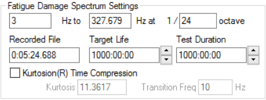 Fatigue Damage Spectrum Settings in VibrationVIEW