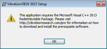This application requires the Microsoft Visual C++ 2015 (x86) Redistributable Package