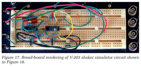 Bread-board rendering of V-203 shaker simulator circuit shown in Figure 18