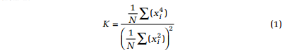 equation to compute the normalized kurtosis value