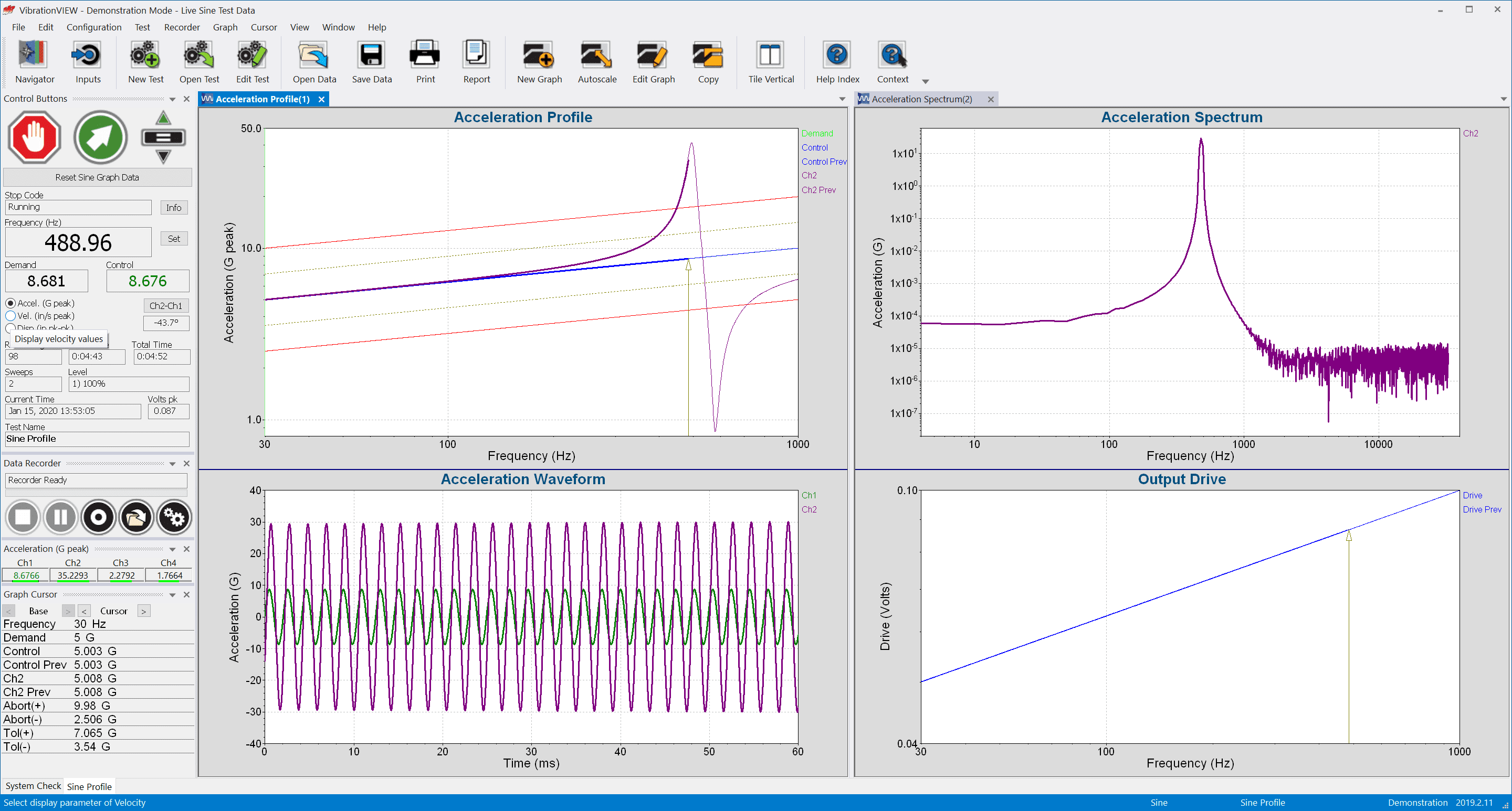 VibrationVIEW screenshot