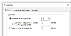 Frequency dialog box in SolidWorks