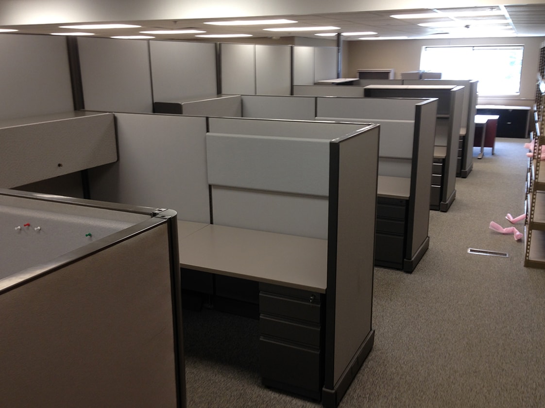 Office space with cubicles