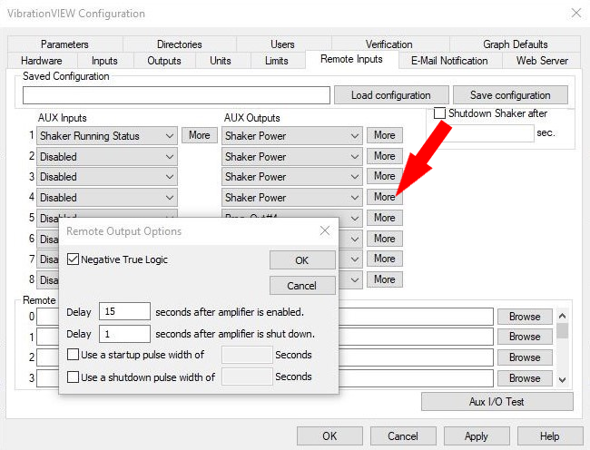 Remote Output Options in VibrationVIEW