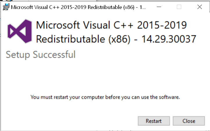 Microsoft visual c++ 2019 redistributable package