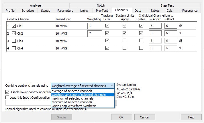 weighted average in Sine software