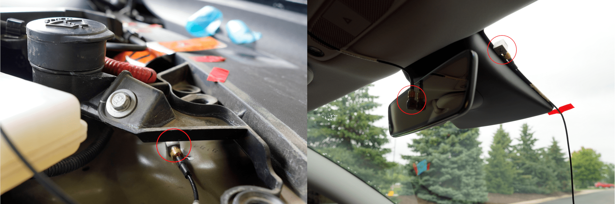 sensor placement on test vehicles