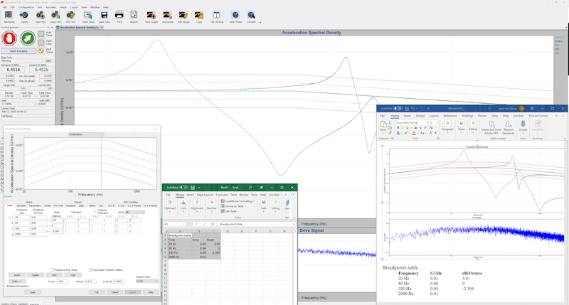 Copying data from VibrationVIEW to Microsoft Excel and Microsoft Word