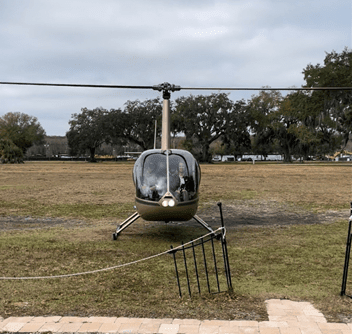 helicopter in field