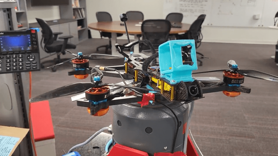 drone on an electrodynamic shaker
