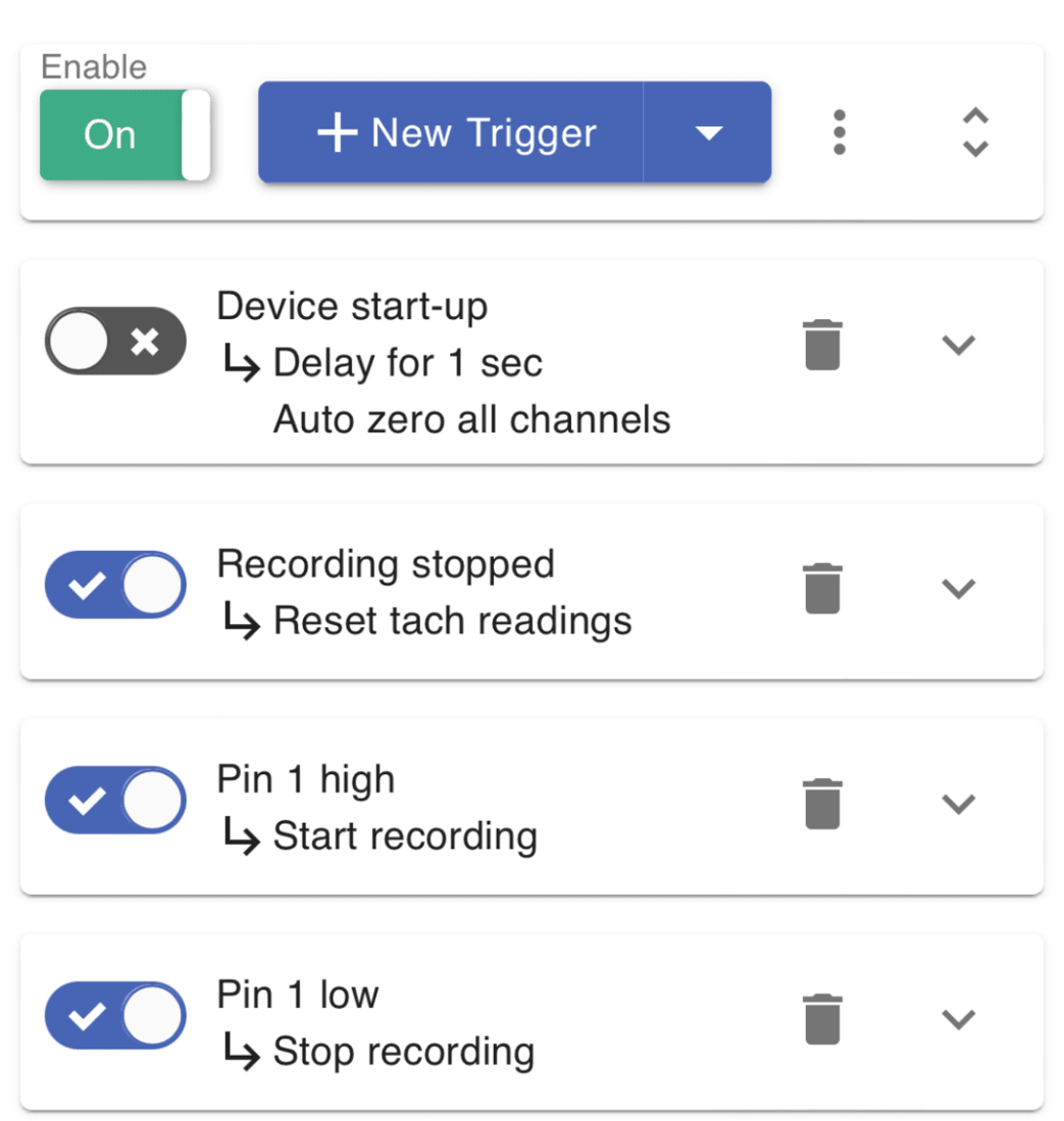 triggering settings in VR Mobile application