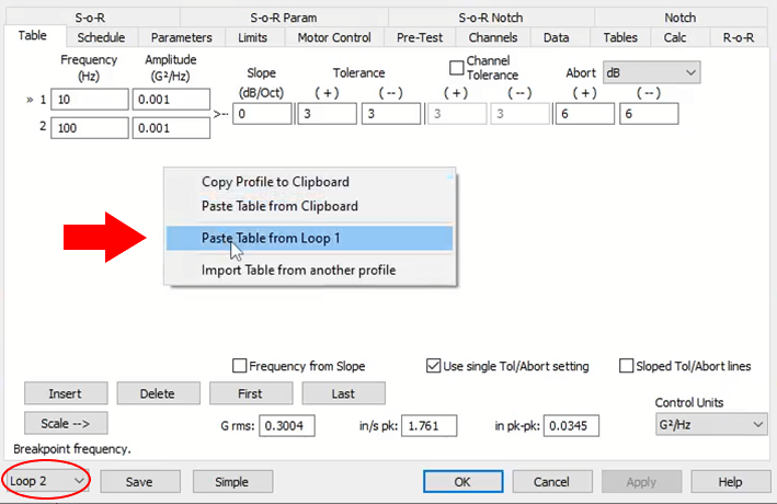 random vibration test profile for dual shaker control