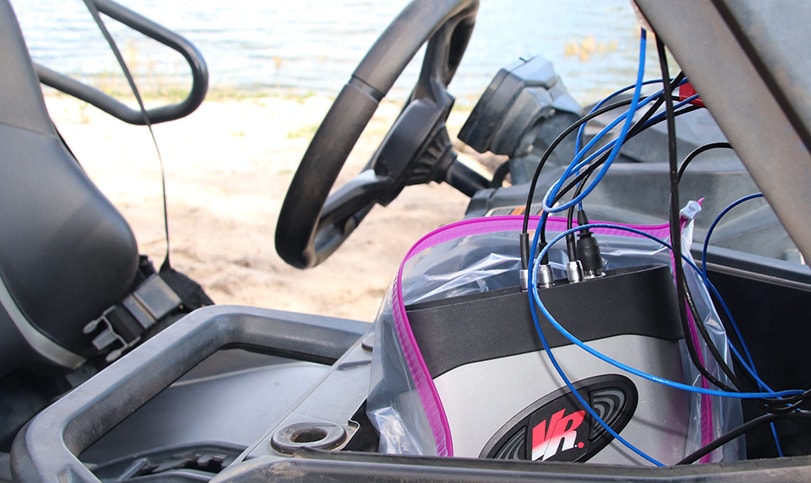 An ObserVR1000 data acquisition system in a side-by-side.