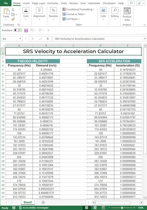 Pseudo Velocity to SRS Acceleration Calculator thumbnail